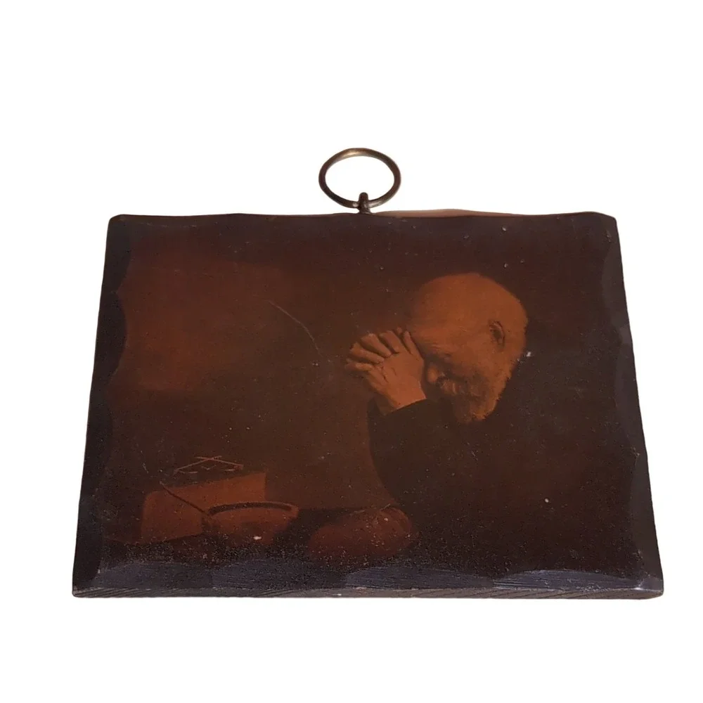 Praying Hands Wood Wall Plaque Brown 7x5